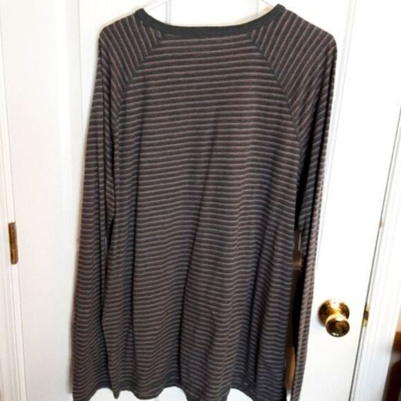 MERONA Tee Shirt Men's Oversized Pullover Skinny Stripes Long Sleeved Cr… - Picture 9 of 12